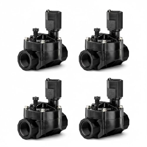 Suinga Electrovalvula de Riego 100HV 9V | Pack 4 Electrovalvulas Riego 1'' con Solenoide de 9 Voltios | Compatible con Todos los Programadores del Mercado | Sistemas de Riego Confiable