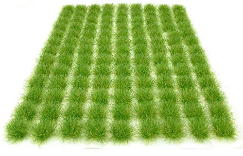 ANCLLO 98 Stück statischer Grastuft, 3 mm, selbstklebend, statisches Gras, Eisenbahn, Kunstrasen, Modellierung, Wargaming-Terrain-Modell (Rotbraun + Grün)