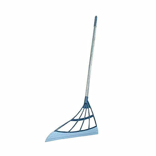 Escoba limpiaparabrisas multifunción, 2 en 1, trapeador mágico de silicona para estrujar y limpiar, trapeador plegable plegable para el hogar, para azulejos, vidrio, limpiaparabrisas, piso,Azul
