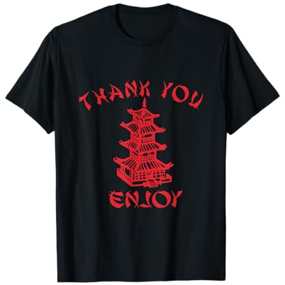 Chinese Takeaway Food Thank You Enjoy Funny Asian T-Shirt