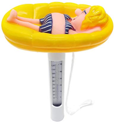 Dongzhi Schwimmendes Pool-Thermometer, Kunststoff schwimmendes Schwimmbad-Thermometer, niedliches Tier-geformtes schwimmendes Thermometer für Außen- und Innenpool/Whirlpool