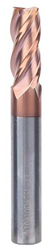 Schaftfräser-Satz, 4 Schneiden Hartmetall-Schaftfräser, Bronze Nano-beschichtet 55HRC 4 Schneiden Wolframstahl-Fräser 10x3Cx10Dx75L(1 Pcs)