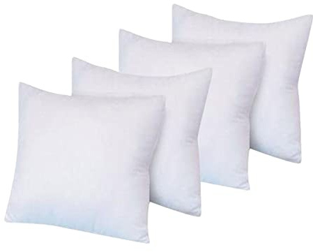 Extra Fill Plump Cushion Inner Pads (Pack of 4), 50 x 50 cm (20 x 20) | 100% Hollowfibre Cushions Inners Fillers Scatters - Cushion Stuffer Inserts, Hollowfibre Pillows (White)