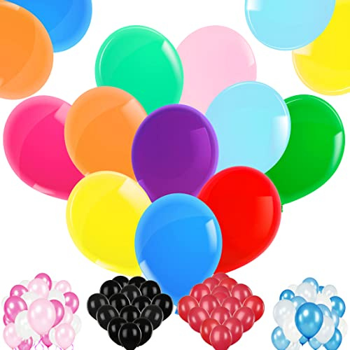 Premium Luftballons Bunt • Helium Luftballons • 50 Stück • extra reißfest • Bunte Luftballons für schöne Party Deko, Hochzeitsdeko, Fasching, 100% Naturlatex