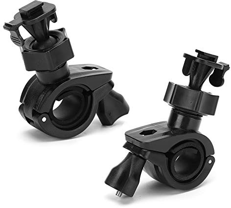 Dpofirs 2Pcs Handlebar Dash Cam Mount Holder, 360° Rotation Camera Bike Mount Clamp Video Recorder Mount Holder for Vehicles Motorcycle(Single buckle card slot)