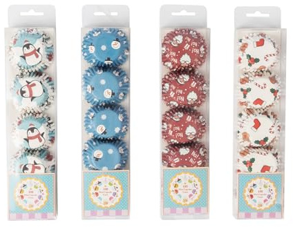 Lot de 100 caissettes à cupcakes de Noël avec joli motif bonhomme de neige imprimé mini moules à muffins en papier pour la pâtisserie