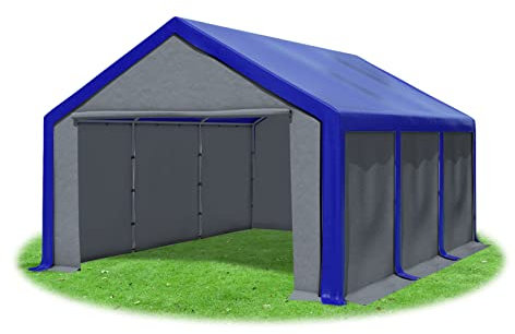 Stabilezelte Partyzelt 4x6m Modular Professional PVC 500 g/m² geschlossen BLAU GRAU