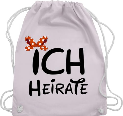 Shirtracer Turnbeutel Rucksack - JGA Junggesellenabschied Frauen - Ich heirate Schleife schwarz - Unisize - Pastell Rosa - brauttaschen bachelorette party juterucksack junggesellinnenabschied outfit