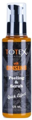 Totex Face Peeling & Scrub Gel 125ml – Ginseng Brightening Exfoliating Gel for Face Care, Removes Blackheads, Clears Pores, Dark Spot & Acne Treatment, Quick Effect Facial Scrub with Radiant Finish
