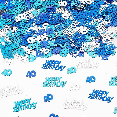 800 Stück Konfetti Tischdeko Geburtstag 40 Partydekorationen Happy Birthday Konfetti Blau,Streudeko 40 Geburtstag für Mann und Frau