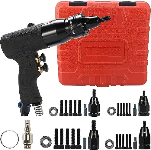 HACSYP Pneumatische Nietpistole, automatische Nietmutterpistole, Pop-Nietmutterpistole, lufthydraulische Nietmaschine for Karosserieteile, Fahrradbefestigungen