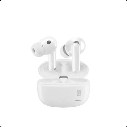 cellularline - ECLIPSE - Auricolari In-Ear Wireless con Custodia di Ricarica - Bluetooth - Con Tecnologia ANC ed ENC - Playtime totale 18 ore - Bianco