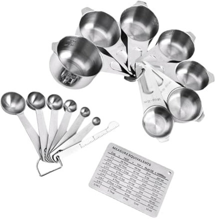 RORPOIR 15piezas Cucharas Medidoras y Tazas Medidoras Inoxidable Diseño Elegante Resistente