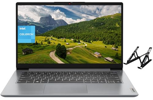 Lenovo 2024 - Business Laptop with Ideapad 1, 14 HD Display, Intel Celeron N4020, 4GB RAM, 128GB eMMC, Intel UHD Graphics, Wi-Fi 6, Windows 11 S, with Laptop Stand