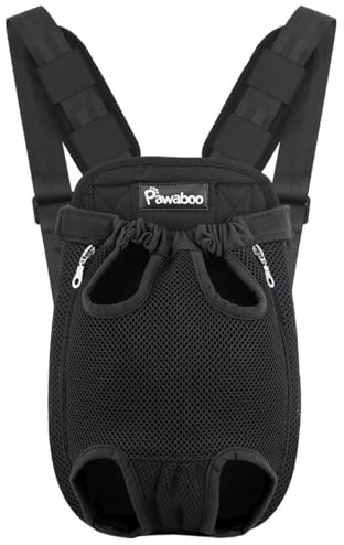 Mochila del Perro Adjustable, Bolso para Mascotas, Adjustable Bolsa Delantera, Bolsas de Transporte de Mascotas para Viajar, Senderismo, Camping, Talla M, Negro