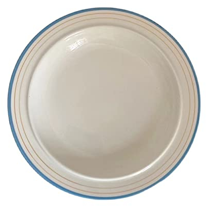 Platos Llanos Plato de comida Simple, plato con patrón de línea, plato de desayuno, plato de postre, plato de ensalada, plato hondo, plato plano, plato de sopa, plato blanco Platos postre(Blue,B)