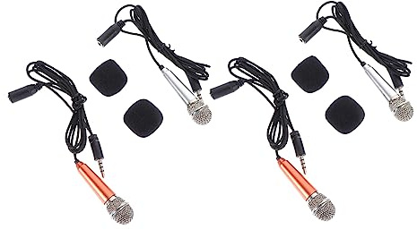 FUNOMOCYA 4stücke Mini-mikrofon für Heimaufnahmen Gesangsmikrofon zum Singen Mikrofon zum Aufnehmen Karaoke-handmikrofon Gesangszubehör