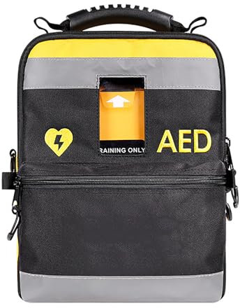 CHANGLKJ AED Defibrillator Backpack, AED Storage Medical Bag with Adjustable Strap and Reflective Strips, Dual Layers Design and Durable Waterproof Fabric, for Hiking, Travelling, Outdoor Sports