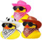 3 Pièces Petit Canard en Plastique pour Le Bain, Décoration Voiture Canard, Jouet De Bain pour Bebe Canard,Canards en Caoutchouc avec Lunettes, Chapeau, Super Cadeau pour Les Enfant Et Les Adultes