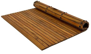 Nordic Teak 100% Solid Teak Wood String Mat - Indoor and Outdoor Use - Non-Slip Wooden Platform for Sauna, Pool, Hot Tub Flooring Decor and Protector (Oiled Finish, 36 x 36)