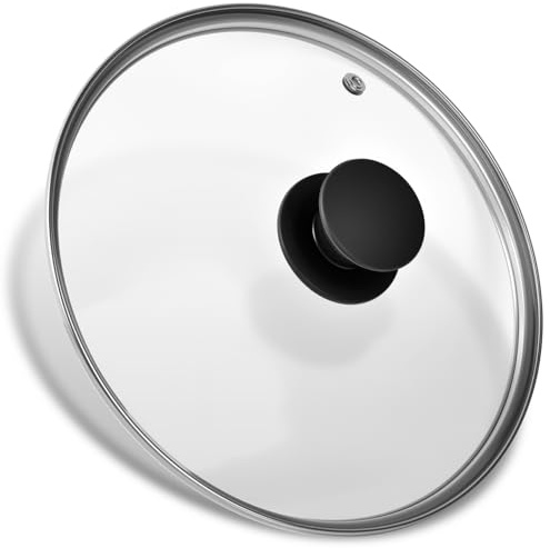 Deckel aus gehärtetem Glas für Instant Pot 6 Quart, 23 cm, Schnellkochtopf-Zubehör, Ersatzteile für Instant-Topf, hitzebeständiger Silikongriff und Edelstahlrand