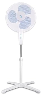 BEPER P206VEN103 Ventilatore a Piantana 3 Pale, Altezza Regolabile fino a 125cm, 3 Velocità, Oscillazione Automatica, Montaggio Facile Senza Utensili, Griglia 40cm in Acciaio, Base a Croce, 40W