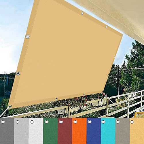 Voile d'ombrage de jardin en polyester PES avec corde gratuite pour terrasse, plage, parasol extérieur, protection UV, beige 4 x 4 m