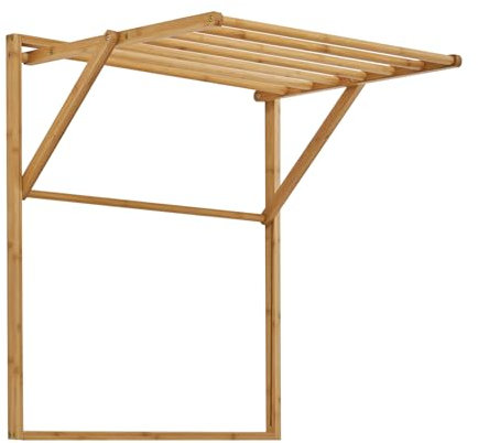 SVITA LOKKA Handtuchhalter Wäscheständer Wandmontage Wandtrockner Trockenständer klappbar ausziehbar faltbar platzsparend Bambus