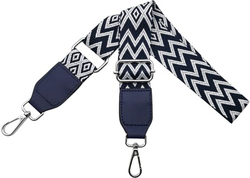 Correa para Bolsos Bandolera Correa de Hombro Bandolera Correa Ajustable con Cuero, 3.8cm Anchura con Mosquetón Plateado para Bolsos Cruzados Mano, Azul, W11