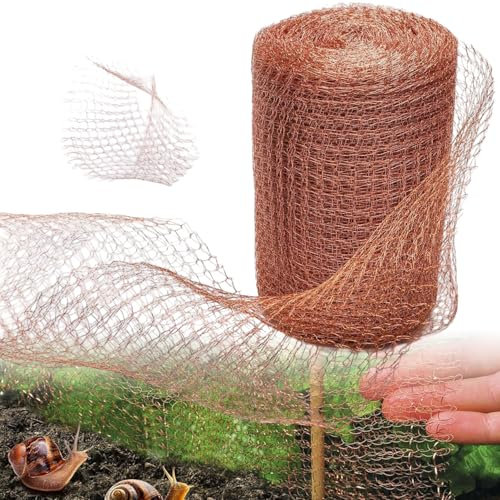 Filet en Cuivre 12.7CMx6M Filet Cuivre Anti Limace Filet Anti Limaces et Escargots Maille Cuivrée Flexible Clôture Anti-limaces Double Copper Mesh pour Protection du Jardin Prévention des Rongeurs