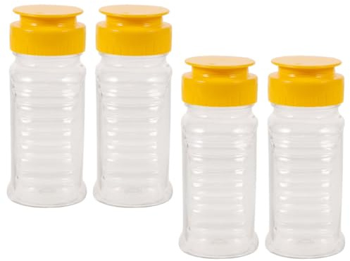 Gogogmee 4 Stück Auslaufsichere Honiggläser Aus Kunststoff 110ml Transparent Quetschflaschen Für Küche Camping Lunchbox Präzise Dosierung Nachfüllbar