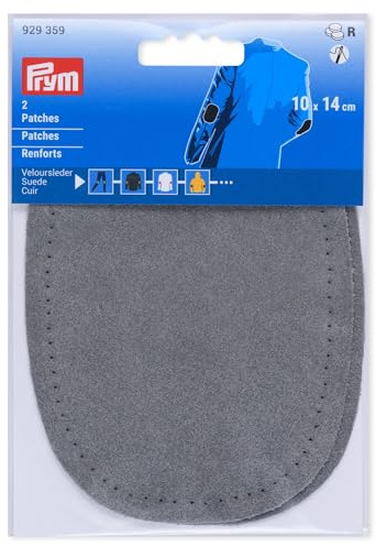 Prym 929359 lappar, mocka, för sömnad, 10 x 14 cm, grå
