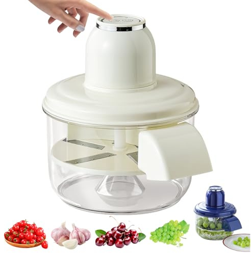 Sbucciatrice Elettrica per Uva, Utensile Automatico per Pelare i Pomodorini, Sbucciatrice Ricaricabile per Uso Domestico per Uva, Aglio, Pomodoro, Ciliegia (White)