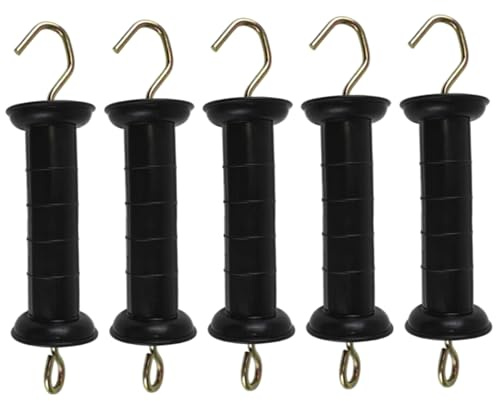 Joygoodta Electric Fence Gate Handles 5Pcs 10 Insulated PP Electric Fence Handles with Galvanized Iron Hooks for Farm Gate