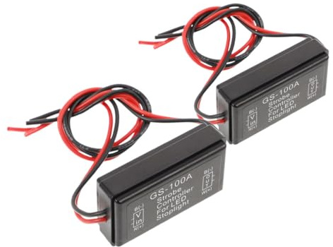 Gogogmee 2 pièces Contrôleur LED Stroboscopique de Feu Stop pour Moto et Voiture Module de Clignotant Haute Visibilité Installation Facile sans Modification Résistant