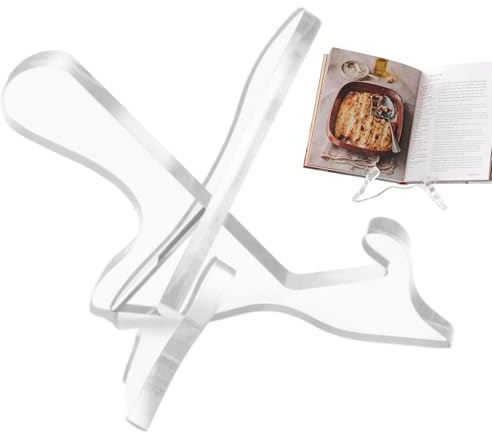 Portalibri da cucina – Mensola portatile trasparente | Mensola per esposizione versatile – per cucina, casa, biblioteca, ufficio, cornici per foto, libri interni