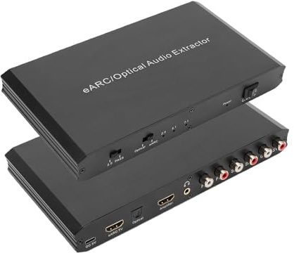 LICAEVEY Estrattore Audio Ottico HDMI EARC, Adattatore Audio da EARC a HD da 3,5 Mm con 24 Bit 192 KHz, per Sistemi di Altoparlanti Domestici TV 7.1 5.1 2.0 Canali
