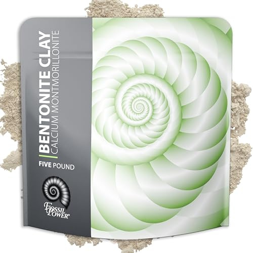 FOSSIL POWER Calcium Bentonite Clay Powder 5 Lb – Natural Heavy Metal Detox & Deep Pore Cleansing | Indian Healing | DIY Hair & Facial Mask Treatment for Sensitive Skin | Deo, Bath & Foot Soak