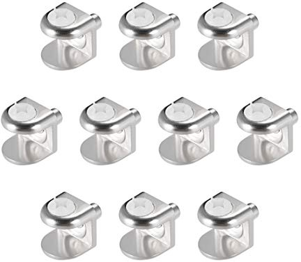 Sourcingmap Glass Shelf Brackets, 10pcs Zinc Alloy Glass Shelf Clamp Pegs Support Clip Shaft Mount for 5mm-8mm Thick