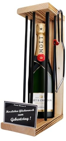 Moet Geschenkverpackung Geschenkset Geburtstag Eiserne Reserve Black Edition - Text s/w Herzlichen Glückwunsch zum Geburtstag Champagner (1 x 0.75 l)