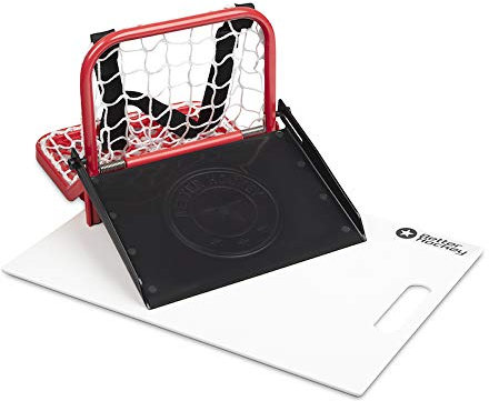 Better Hockey Extreme Sauce Combo Single - Hinterhofspiele - Trainingshilfe für Flipp-Pässe - Trick Shot Kit - Mini-Tor fasst bis zu 40 Pucks - Schussplatte simuliert das Gefühl von echtem EIS