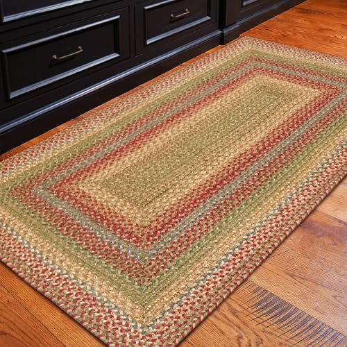 Azalea Jute Braided Kitchen Rugs 20x30 - Multicolor Braided Rugs for Primitive Country Kitchens & Entryways, No-Shed Jute, Durable, Pet Friendly & Easy to Maintain
