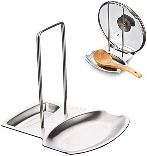 Support Couvercle Repose Cuillère Couteaux Cuillères Fourchettes Spatule en Acier Inoxydable Repose Couvert Porte Couvercle Ustensile Divers de Cuisine Mettre de l'Ordre dans Votre Cuisine