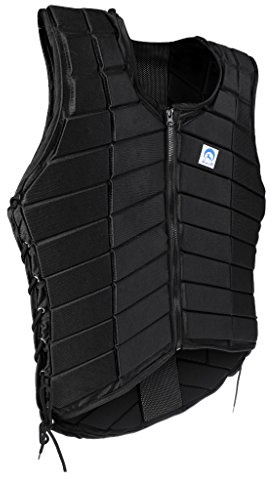 Injoyo Veste D'équitation Gilet Équestre Cheval Sécurité Protège-Corps Antichoc pour Enfants Hommes ou Femmes - Hommes XXL, Noir
