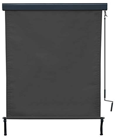 Vertikalmarkise HWC-F42, Senkrechtmarkise Sichtschutz Außenrollo Rollo, UV-Schutz 50 Stoff - 250x140cm, schwarz
