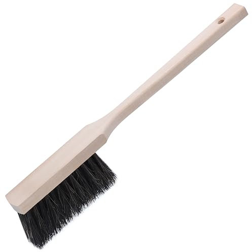 Agrarflora Langstiel Handfeger Rosshaar 43cm - Handbesen mit Rosshaarborsten - Langstielhandfeger aus Buchenholz - Handkehrer mit langem Stiel - ideal für Haushalt, Werkstatt und Auto