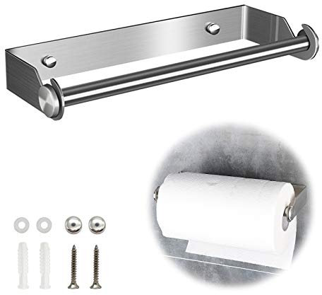 Portarrollos Papel de Cocina en la Pared Dispensador Soporte para Papel Acero Inoxidable Soporte para Toallas Práctico Portarrollos Cocina para Papel de Cocina Salón Dormitorio Armario y Baño