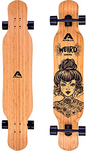 Apollo Dancer Longboard Weird, 46 x 9,5 Zoll, ABEC 9 Kugellager, stylische Longboards, perfekt zum Dancing für Profis und Anfänger, Komplettboard für Tricks und Moves Aller Art, Cruiser Longboard