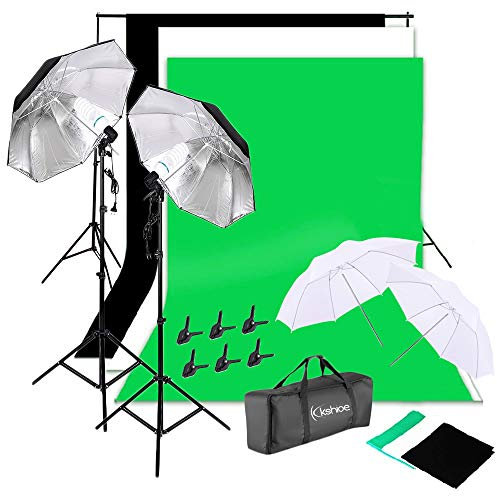Alightup Studio Photo Kits d'éclairage Studio Kit Studio Photo Kit de Système de Support de Tissu de Studio Photo Réglable avec Ombrelles Toiles Clips 1 Sac de Transport pour Portrait
