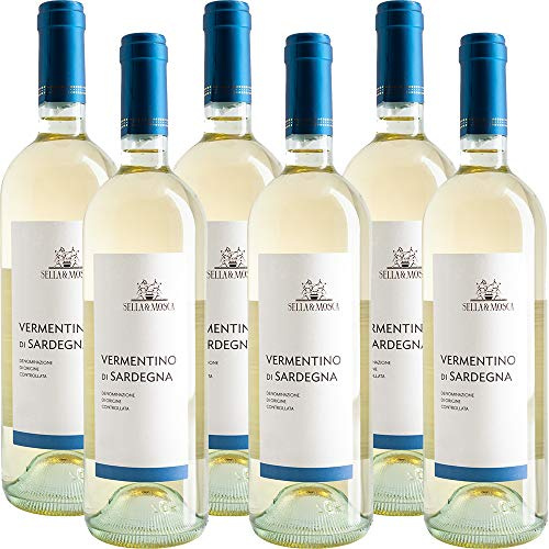 Vermentino di Sardegna | Sella e Mosca | Vino Bianco Sardo | 6 Bottiglie 75Cl | Idea Regalo